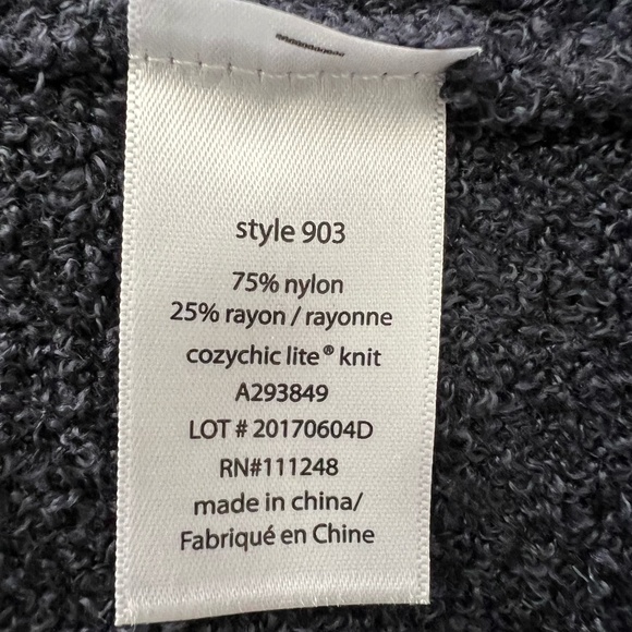 Barefoot Dreams Cozy Chic Lite Slate Blue Open Front Cardigan Size S/M - Picture 10 of 11